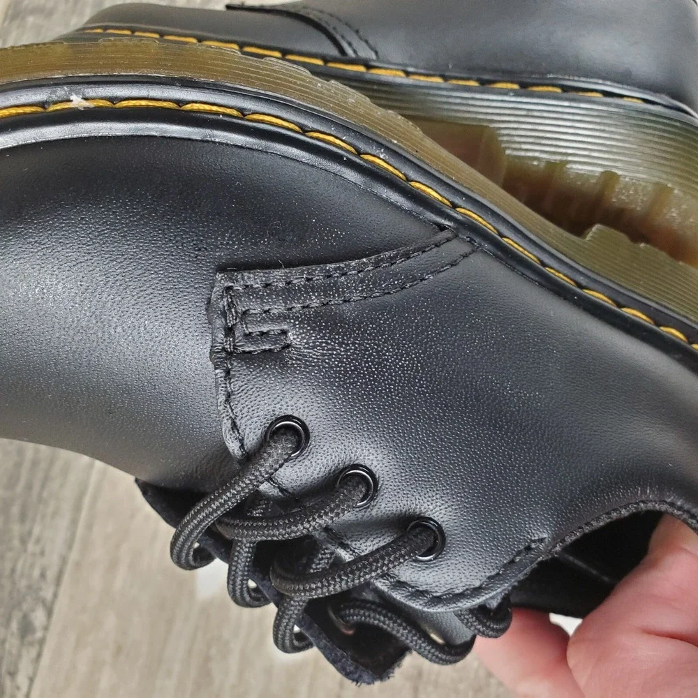 Dr. Martens Softy T 1461 Kids Shoes Sz 8 Black Leather Lace Up Round Toe Casual
